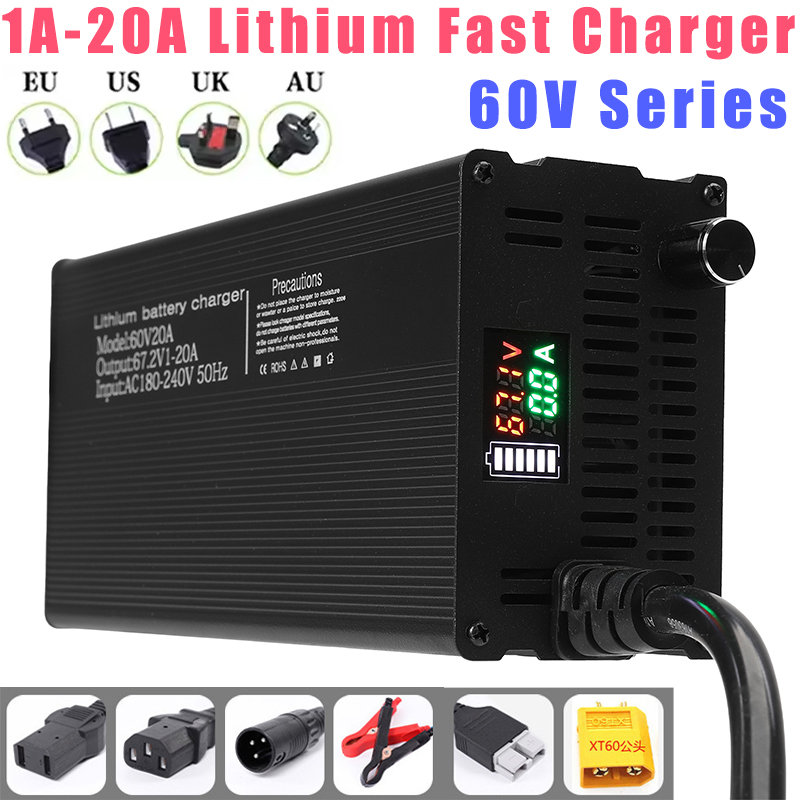 84V 20A Smart Charger - 리튬 배터리 충전기 조절 가능한 전류