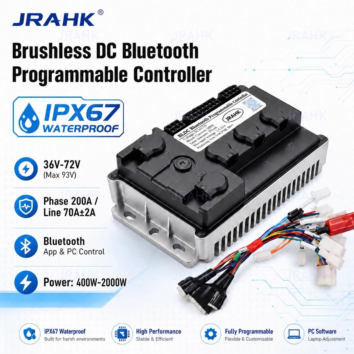 JRAHK 36V-72V BLDC 블루투스 프로그래밍  - Kelly Kls7230S Controller 리뷰 및 가격